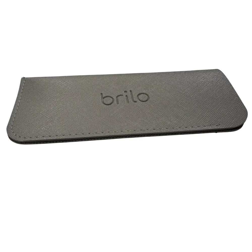 Brilo Gray Textured Slim Eyeglass Sunglasses Soft Slip In Case Protective Sleeve